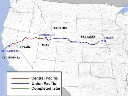 Historia: Primer ferrocarril transcontinental