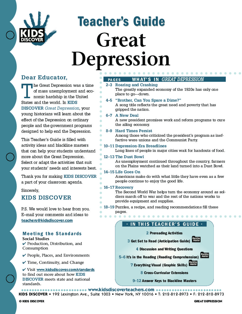 დიდი დეპრესია: მიზეზები ბავშვებისთვის