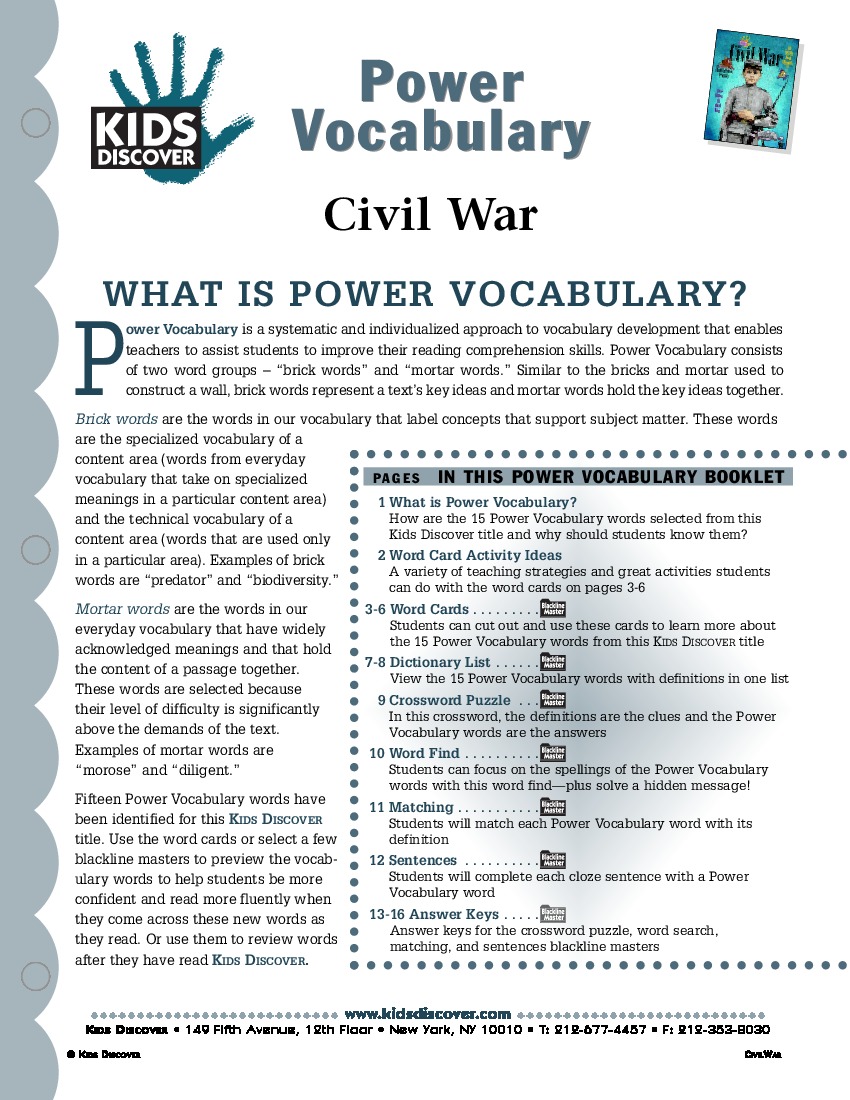 Детска история: Речник и термини на гражданската война