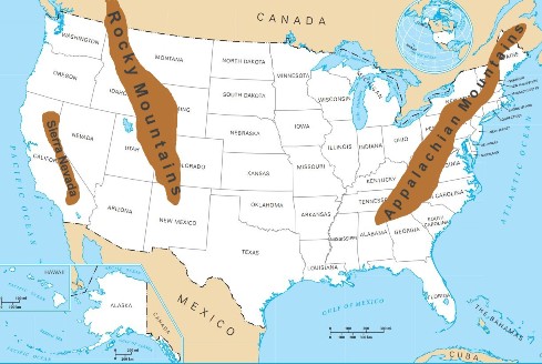 Geografie SUA: Lanțuri muntoase
